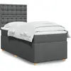 Image de Sommier À Lattes De Lit Et Matelas Gris Foncé 90x190 Cm Tissu Vidaxl