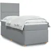 Image de Sommier À Lattes De Lit Avec Matelas Gris Clair 90x200 Cm Tissu Vidaxl