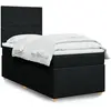 Image de Sommier À Lattes De Lit Avec Matelas Noir 90x200 Cm Tissu Vidaxl