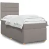 Image de Sommier À Lattes De Lit Avec Matelas Taupe 90x200 Cm Tissu Vidaxl