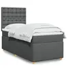 Image de Sommier À Lattes De Lit Avec Matelas Gris Foncé 90x200 Cm Tissu Vidaxl