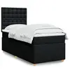 Image de Sommier À Lattes De Lit Avec Matelas Noir 90x200 Cm Tissu Vidaxl
