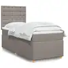 Image de Sommier À Lattes De Lit Avec Matelas Taupe 90x200 Cm Tissu Vidaxl