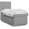 Image de Sommier À Lattes De Lit Avec Matelas Gris Clair 100x200cm Tissu Vidaxl