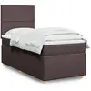 Image de Sommier À Lattes De Lit Avec Matelas Marron Foncé 100x200 Cm Vidaxl