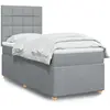 Image de Sommier À Lattes De Lit Avec Matelas Gris Clair 100x200cm Tissu Vidaxl