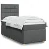Image de Sommier À Lattes De Lit Avec Matelas Gris Foncé 100x200cm Tissu Vidaxl