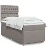 Image de Sommier    Lattes De Lit Avec Matelas Taupe 100x200 Cm Tissu Vidaxl