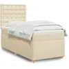 Image de Sommier À Lattes De Lit Avec Matelas Crème 100x200 Cm Tissu Vidaxl