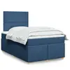 Image de Sommier À Lattes De Lit Avec Matelas Bleu 120x190 Cm Tissu Vidaxl