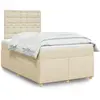 Image de Sommier À Lattes De Lit Avec Matelas Crème 120x190 Cm Tissu Vidaxl