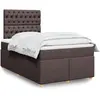 Image de Sommier À Lattes De Lit Avec Matelas Marron Foncé 120x200 Cm Vidaxl