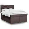 Image de Sommier À Lattes De Lit Avec Matelas Marron Foncé 140x190 Cm Vidaxl