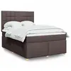Image de Sommier À Lattes De Lit Avec Matelas Marron Foncé 140x200 Cm Vidaxl