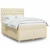 Image de Sommier À Lattes De Lit Avec Matelas Crème 140x200 Cm Tissu Vidaxl