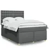 Image de Sommier    Lattes De Lit Avec Matelas Gris Fonc © 140x200cm Tissu Vidaxl