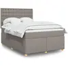 Image de Sommier À Lattes De Lit Avec Matelas Taupe 140x200 Cm Tissu Vidaxl