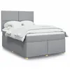 Image de Sommier À Lattes De Lit Avec Matelas Gris Clair 160x200cm Tissu Vidaxl