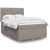 Image de Sommier À Lattes De Lit Avec Matelas Taupe 160x200 Cm Tissu Vidaxl
