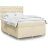 Image de Sommier À Lattes De Lit Avec Matelas Crème 160x200 Cm Tissu Vidaxl