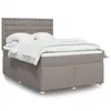 Image de Sommier À Lattes De Lit Avec Matelas Taupe 160x200 Cm Tissu Vidaxl