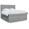 Image de Sommier À Lattes De Lit Avec Matelas Gris Clair 180x200cm Tissu Vidaxl