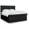 Image de Sommier À Lattes De Lit Avec Matelas Noir 180x200 Cm Tissu Vidaxl