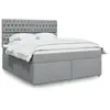 Image de Sommier À Lattes De Lit Avec Matelas Gris Clair 180x200cm Tissu Vidaxl