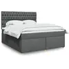 Image de Sommier À Lattes De Lit Avec Matelas Gris Foncé 180x200cm Tissu Vidaxl