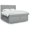 Image de Sommier À Lattes De Lit Avec Matelas Gris Clair 180x200cm Tissu Vidaxl
