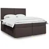 Image de Sommier À Lattes De Lit Avec Matelas Marron Foncé 200x200 Cm Vidaxl