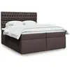 Image de Sommier À Lattes De Lit Avec Matelas Marron Foncé 200x200 Cm Vidaxl