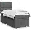 Image de Sommier À Lattes De Lit Avec Matelas Gris Foncé 80x200 Cm Tissu Vidaxl