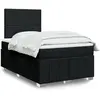 Image de Sommier À Lattes De Lit Avec Matelas Noir 120x200 Cm Tissu Vidaxl