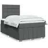 Image de Sommier À Lattes De Lit Avec Matelas Gris Foncé 120x200cm Tissu Vidaxl