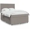 Image de Sommier À Lattes De Lit Avec Matelas Taupe 140x190 Cm Tissu Vidaxl
