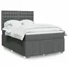 Image de Sommier À Lattes De Lit Avec Matelas Gris Foncé 140x190cm Tissu Vidaxl