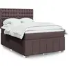 Image de Sommier À Lattes De Lit Avec Matelas Marron Foncé 140x200 Cm Vidaxl