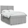 Image de Sommier À Lattes De Lit Avec Matelas Gris Clair 160x200cm Tissu Vidaxl