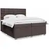 Image de Sommier À Lattes De Lit Avec Matelas Marron Foncé 200x200 Cm Vidaxl