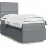 Image de Sommier À Lattes De Lit Avec Matelas Gris Clair 80x200 Cm Tissu Vidaxl