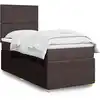 Image de Sommier À Lattes De Lit Avec Matelas Marron Foncé 80x200 Cm Vidaxl
