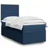Image de Sommier À Lattes De Lit Avec Matelas Bleu 80x200 Cm Tissu Vidaxl