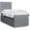 Image de Sommier À Lattes De Lit Avec Matelas Gris Clair 80x200 Cm Tissu Vidaxl