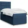 Image de Sommier À Lattes De Lit Avec Matelas Bleu 80x200 Cm Tissu Vidaxl