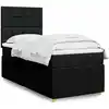 Image de Sommier À Lattes De Lit Avec Matelas Noir 90x190 Cm Tissu Vidaxl