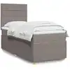 Image de Sommier À Lattes De Lit Avec Matelas Taupe 90x190 Cm Tissu Vidaxl