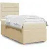 Image de Sommier À Lattes De Lit Et Matelas Crème 90x190 Cm Tissu Vidaxl