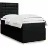 Image de Sommier À Lattes De Lit Avec Matelas Noir 90x190 Cm Tissu Vidaxl