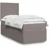 Image de Sommier À Lattes De Lit Avec Matelas Taupe 90x200 Cm Tissu Vidaxl